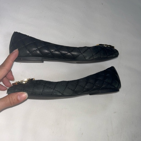 Tory Burch black quilted leather Benton ballet flats - Picture 4 of 15